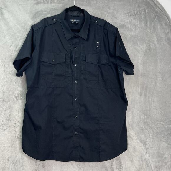 5.11 Tactical Series Mens 2XL Shirt blue Pockets Workwear Auto Shop Mechanic - Picture 13 of 13